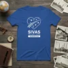 Sivas Gate Heart Seat 58 Boarding Pass T-Shirt design featuring a heart with stars and flight path, "SIVAS" text, and