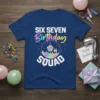 SIX SEVEN Birthday SQUAD t-shirt with cupcake and puzzle graphic, perfect for 6 and 7 year old birthday parties