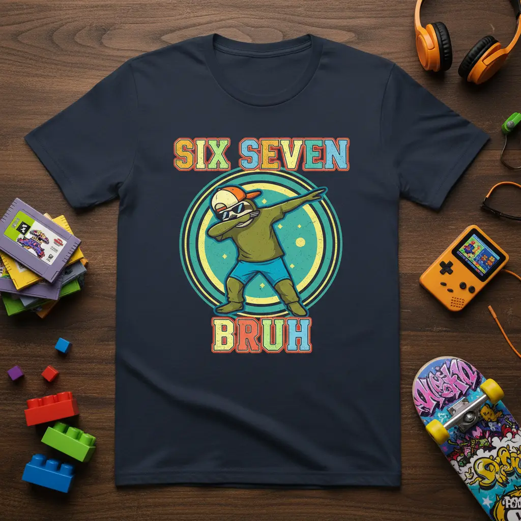 Six Seven Bruh Birthday Boy T-Shirt Retro Gamer Gift