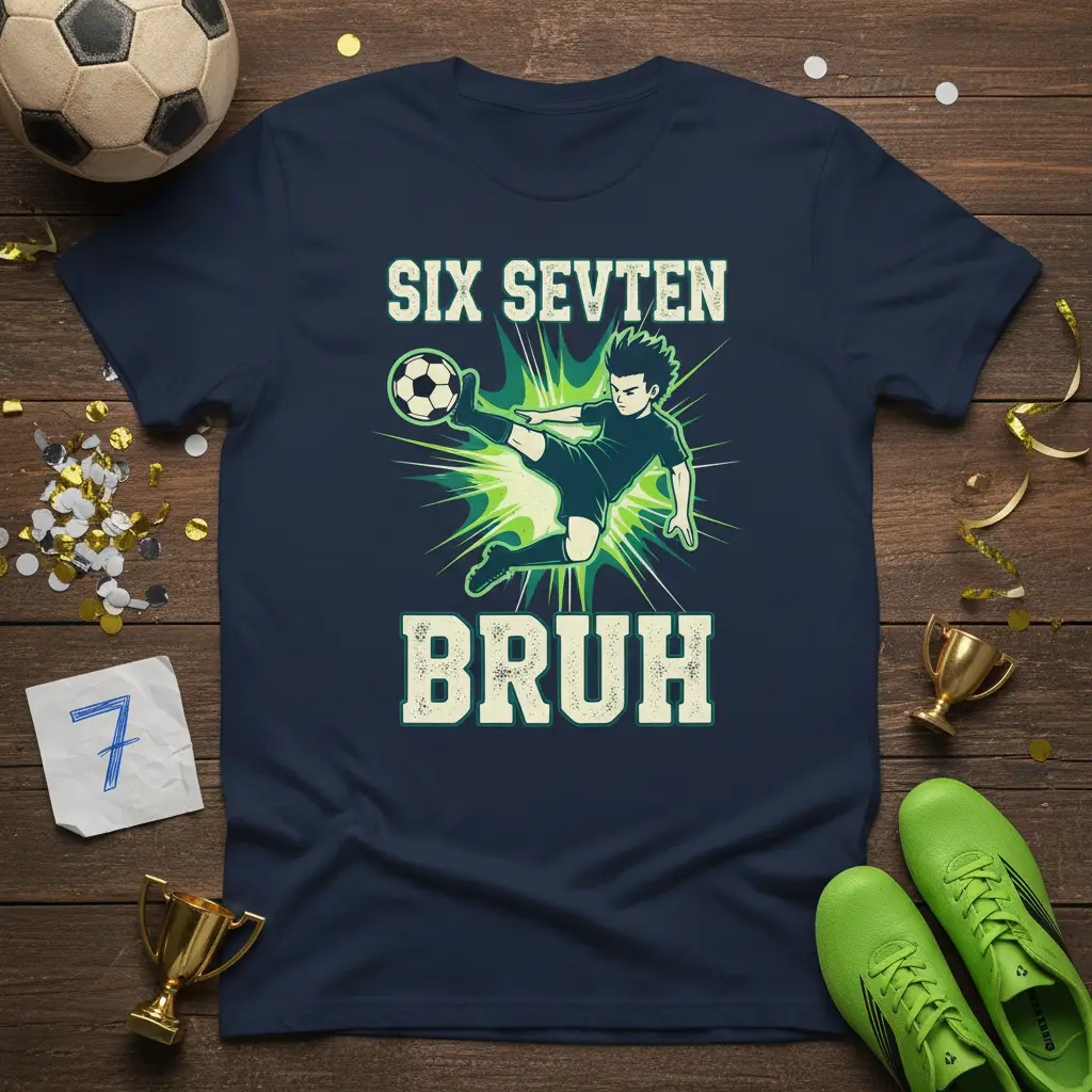 Six Sevten Bruh Soccer Player T-Shirt Funny Gift