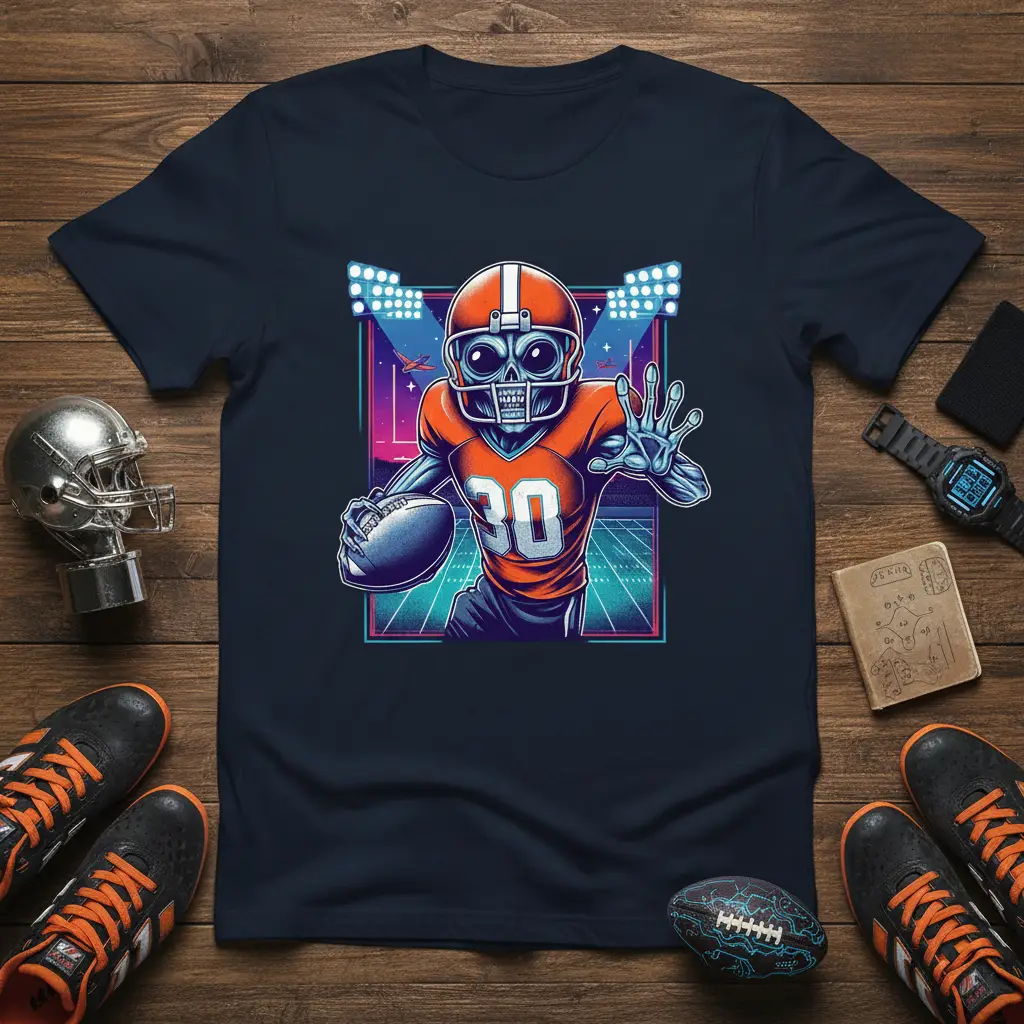 Skeleton Football Player 30 Tee Spooky Sports Gift