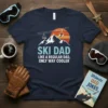 Ski Dad Like A Regular Dad, Only Way Cooler t-shirt with mountain and ski lift graphic