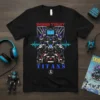 Skibidi Toilet Skibidi Titans t-shirt design with robot and sound waves, black tee