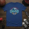Skills Training Crossed basketball t-shirt design featuring a tiger mascot and crossed basketballs