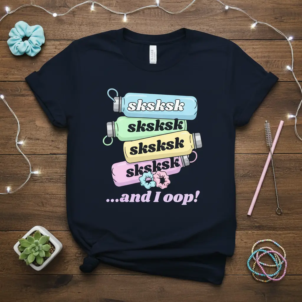 Sksksk and I Oop! Funny Vsco Girl Meme T-Shirt