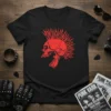 Skull Mohawk Graphic creative graphic design printed on comfortable cotton t-shirt