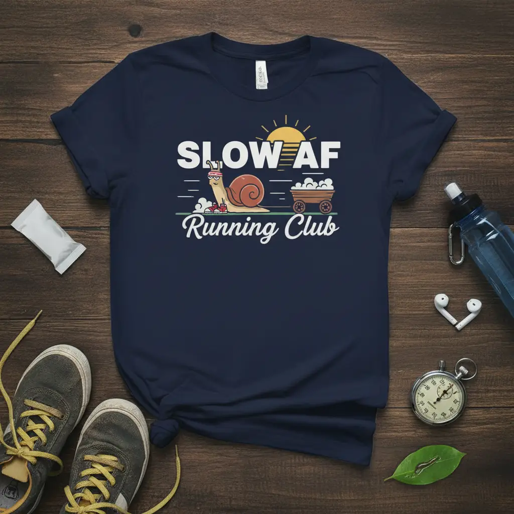 Slow Af Running Club Snail T-Shirt Funny Runner Gift