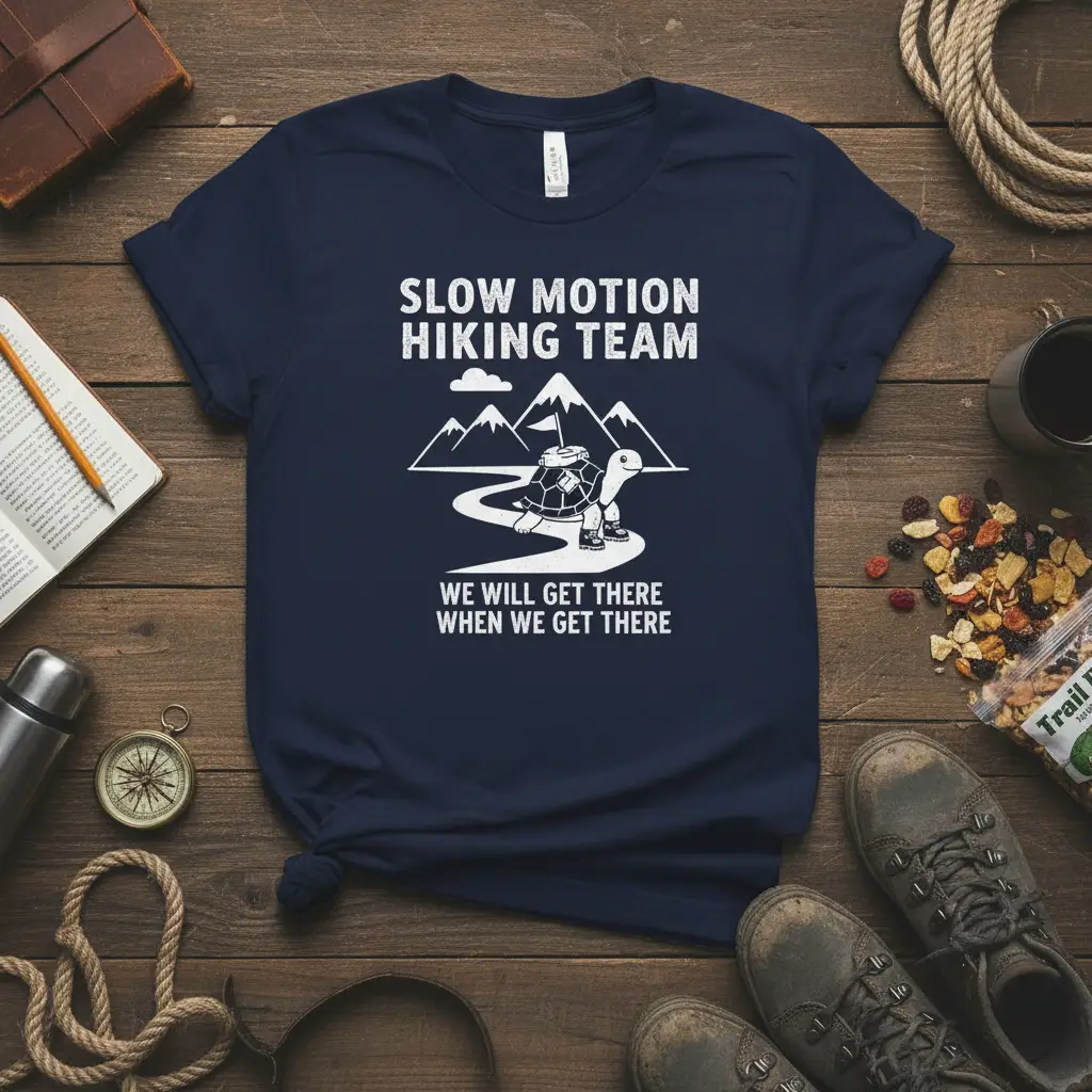 Slow Motion Hiking Team Turtle Tee Funny Hiker Gift