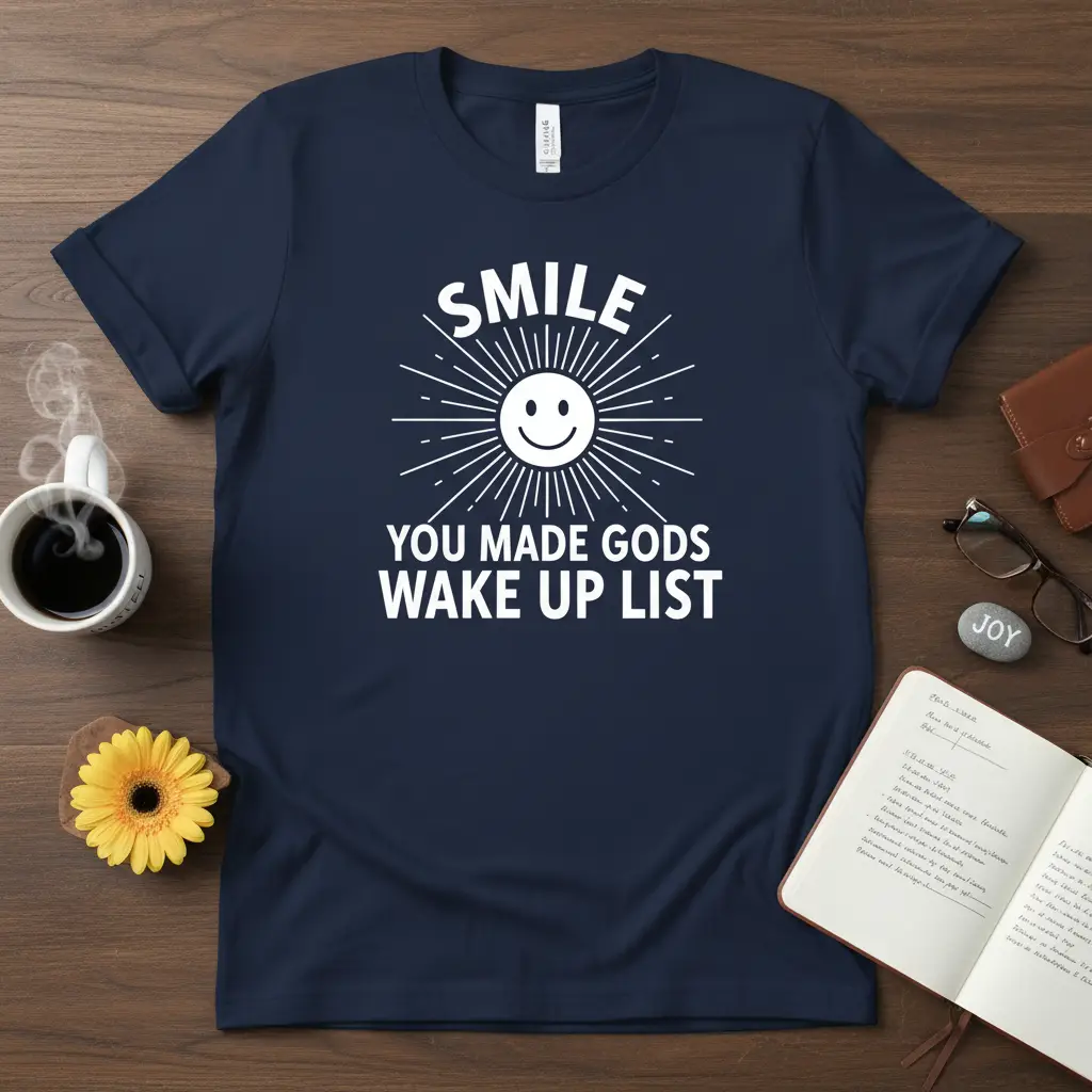 Smile You Made Gods Wake Up List Funny Quote T-Shirt