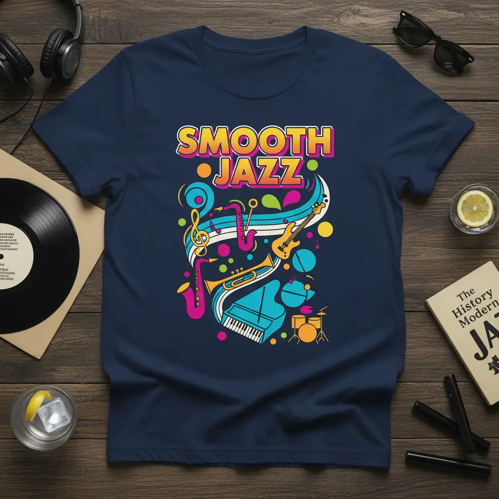 Smooth Jazz Music Lover T-Shirt Fun Instrumental Design