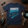 Smooth Operator T-Shirt with a vintage sports car driving on a winding road, musical notes around the design