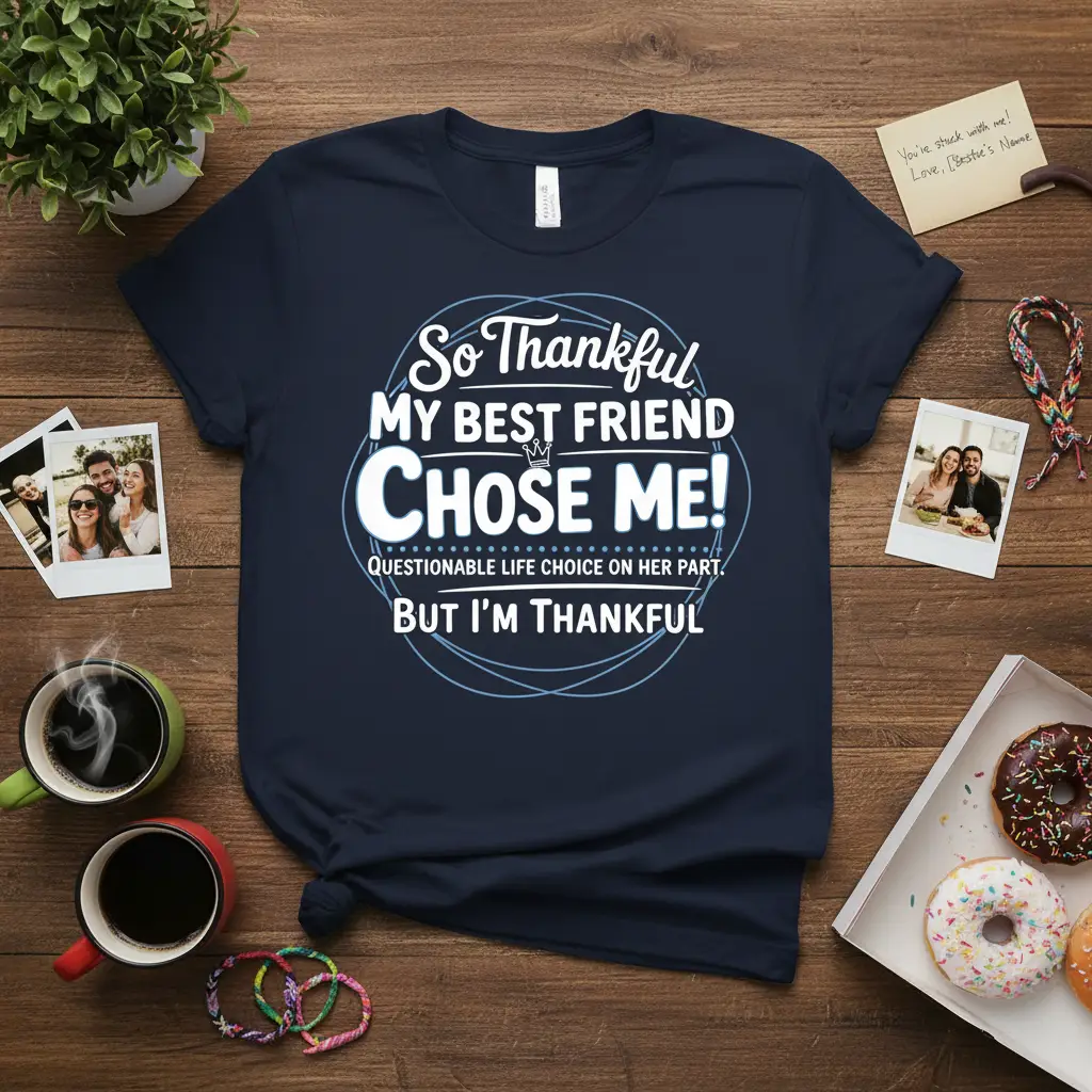 So Thankful My Best Friend Chose Me T-Shirt Funny Friendship Gift