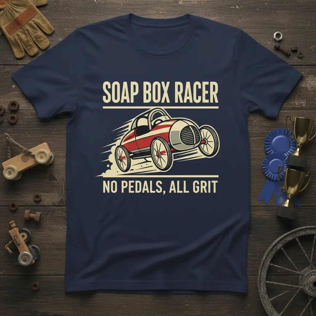 Soap Box Racer No Pedals All Grit T-Shirt Vintage Race Gift