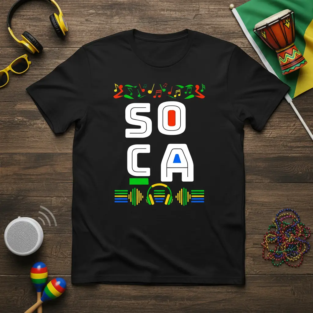 Soca Music Lover Graphic Tee Caribbean Dance Party