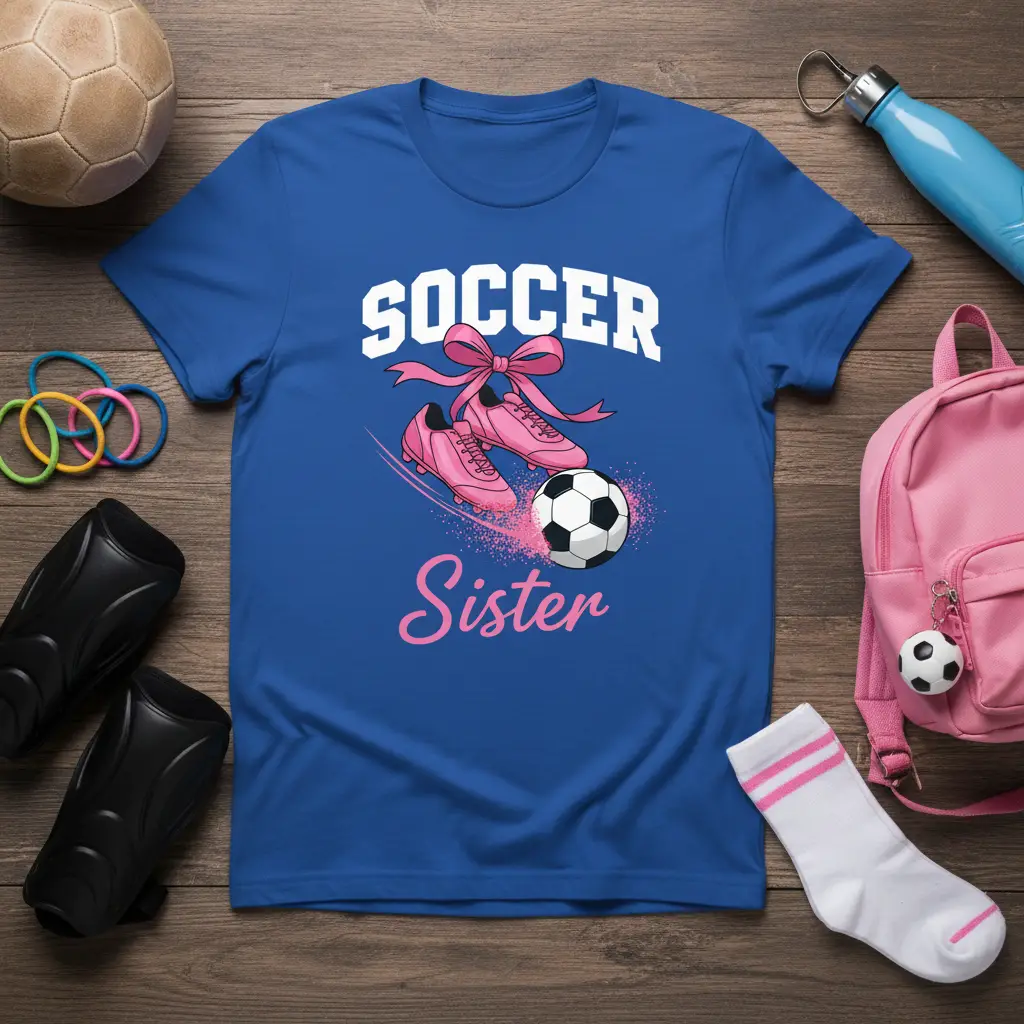 Soccer Sister T-Shirt Proud Sibling Gift for Soccer Lovers