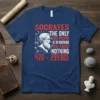 SOCRATES THE ONLY TRUE text design featuring creative typography on quality t-shirt