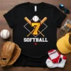 Softball Number 7 bold graphic design printed on comfortable cotton t-shirt