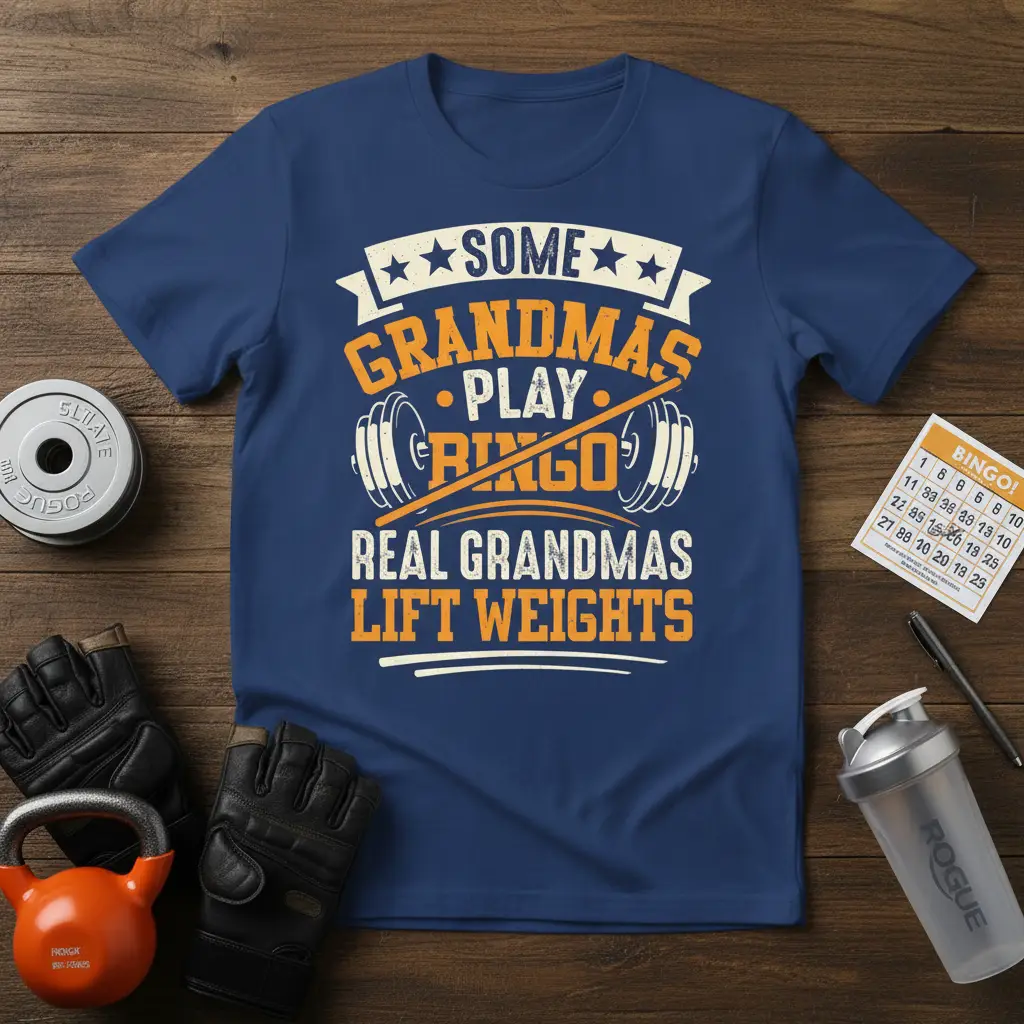 Some Grandmas Play Bingo Real Grandmas Lift Weights T-Shirt