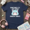 Anime t-shirt with white text "SOMETIMES IT'S JUST ABOUT KIMOCHI YAMATE" and a blue-haired cat girl with heart eyes