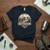 Sometimes Motivation Finds You t-shirt design with bear and hiker in mountains