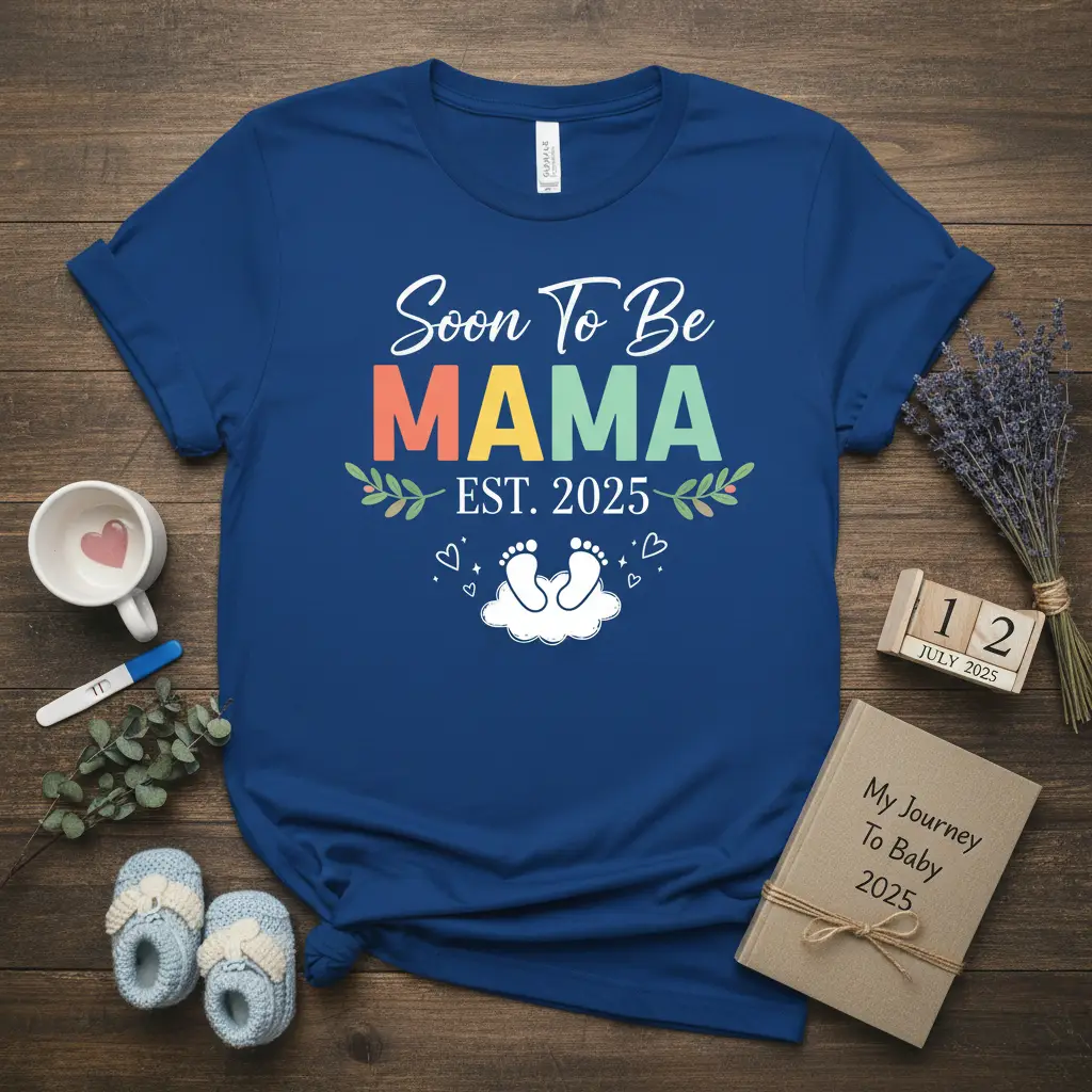 Soon to Be Mama Est. 2025 Pregnancy Announcement T-Shirt