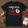 Sorry Boys, My Guinea Pig Is My Valentine text with guinea pig graphic on black t-shirt