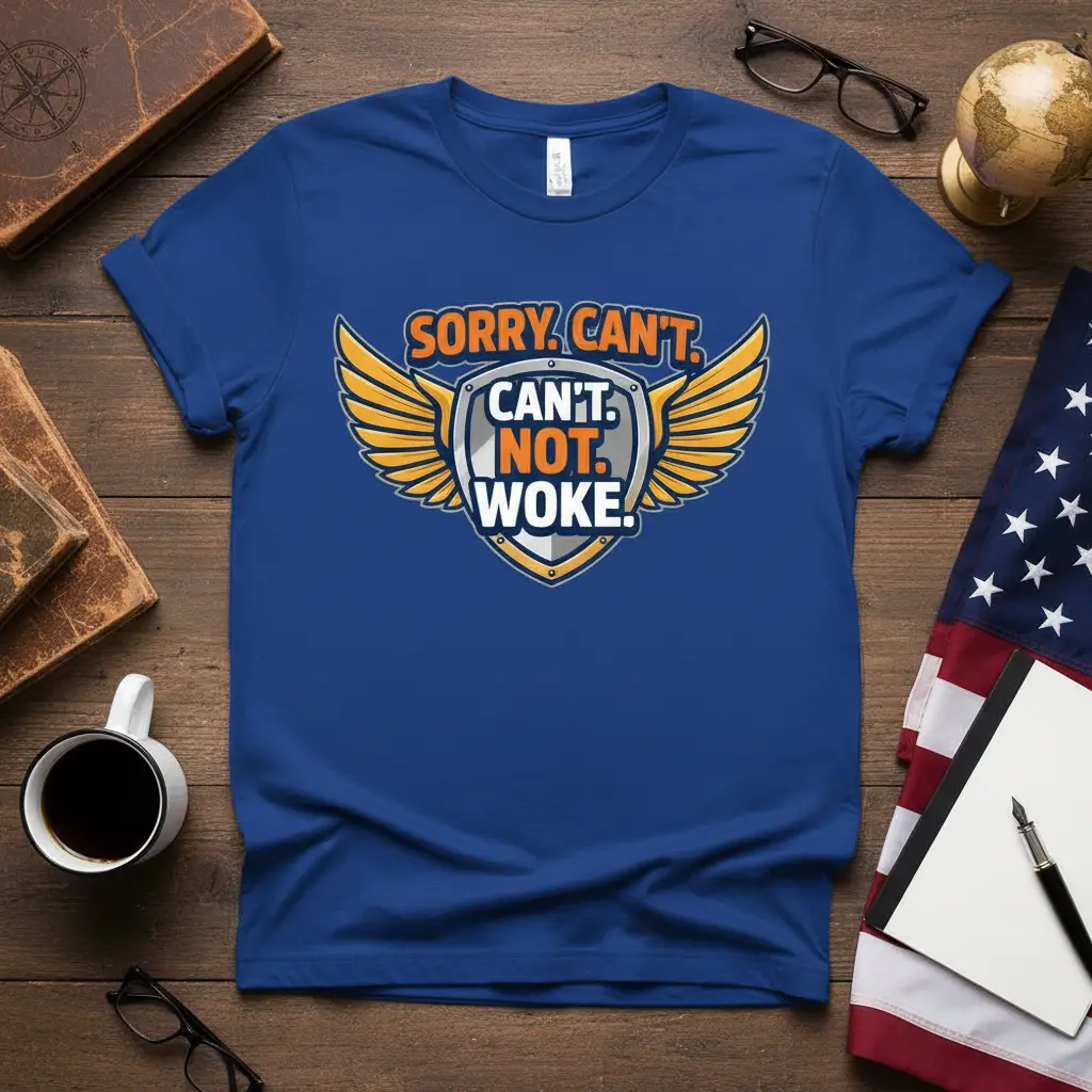 Sorry Can’t Can’t Not Woke Political Statement T-Shirt