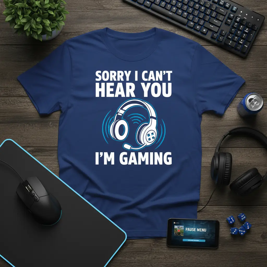 Sorry I Can’t Hear You I’m Gaming T-Shirt Funny Gamer Gift
