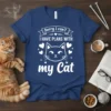 Sorry I Can't I Have Plans With My Cat text design with a cute cat face graphic and hearts