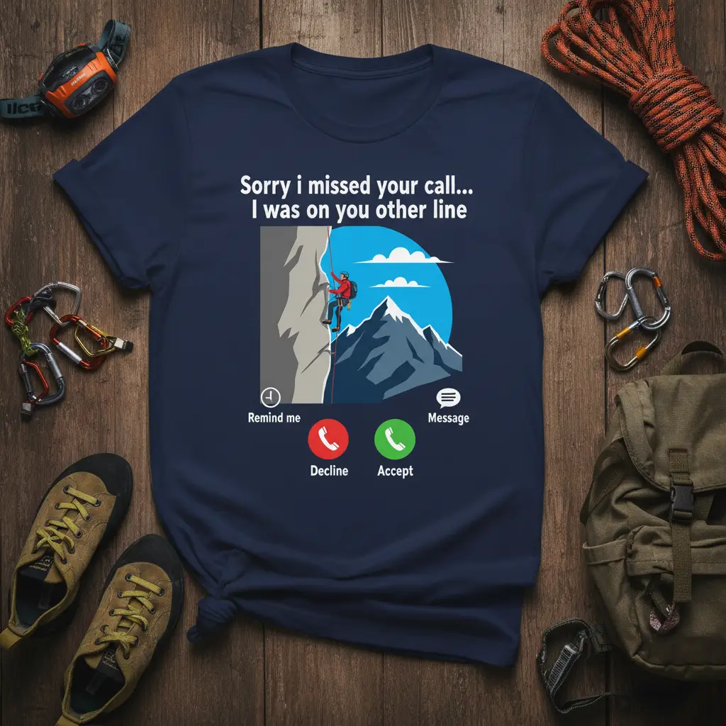 Sorry I Missed Your Call Climbing T-Shirt Funny Outdoor Gift