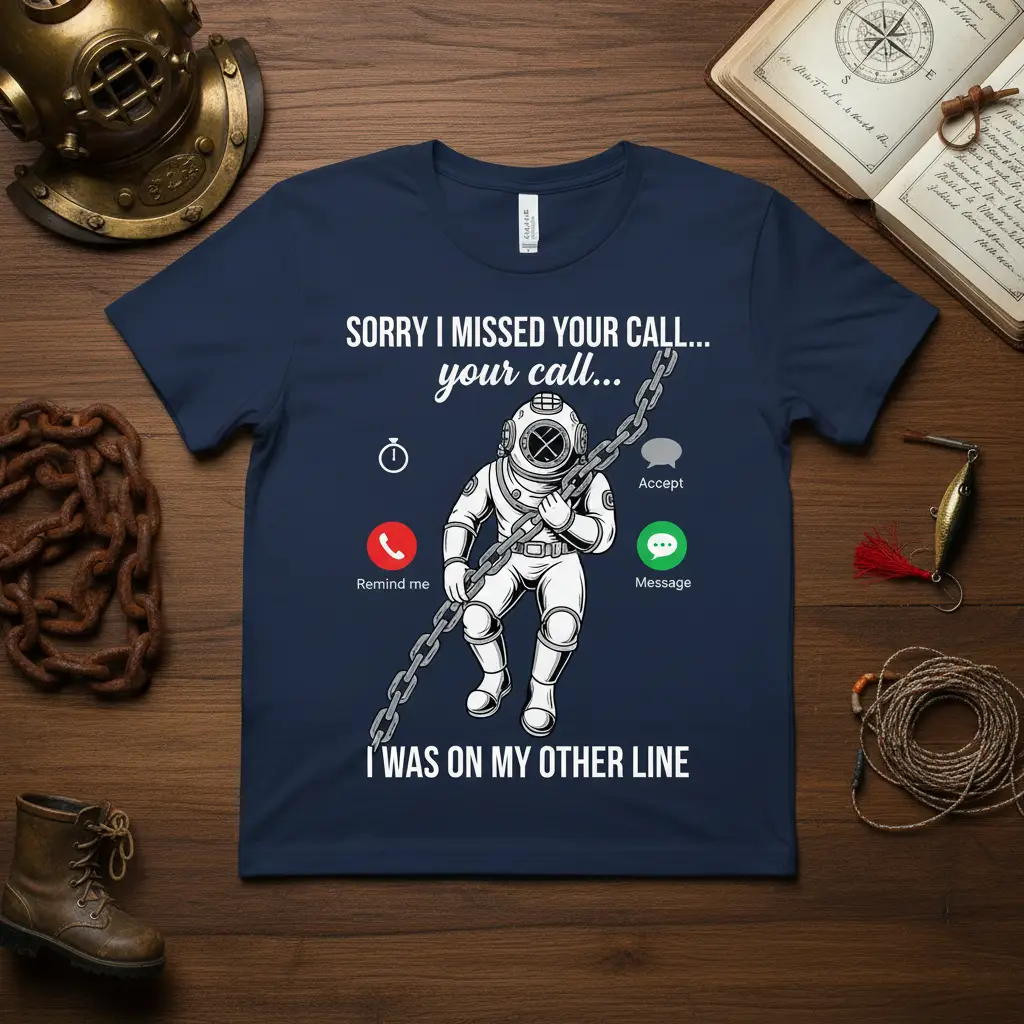 Sorry I Missed Your Call Diver T-Shirt Funny Scuba Gift