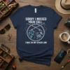 Sorry I Missed Your Call I Was On My Other Line fishing t-shirt design with a fish and fishing rods