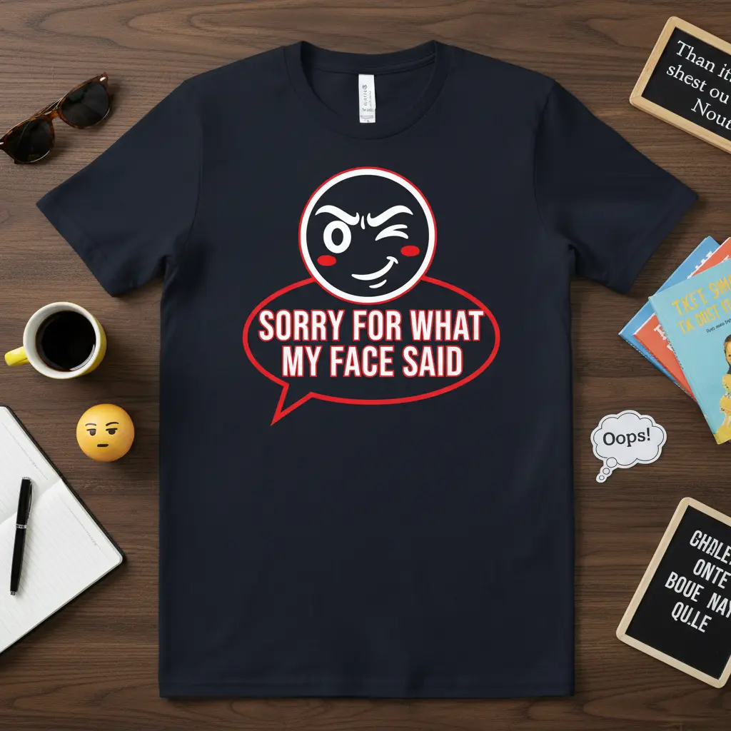 Sorry for What My Face Said Funny Quote T-Shirt Gift