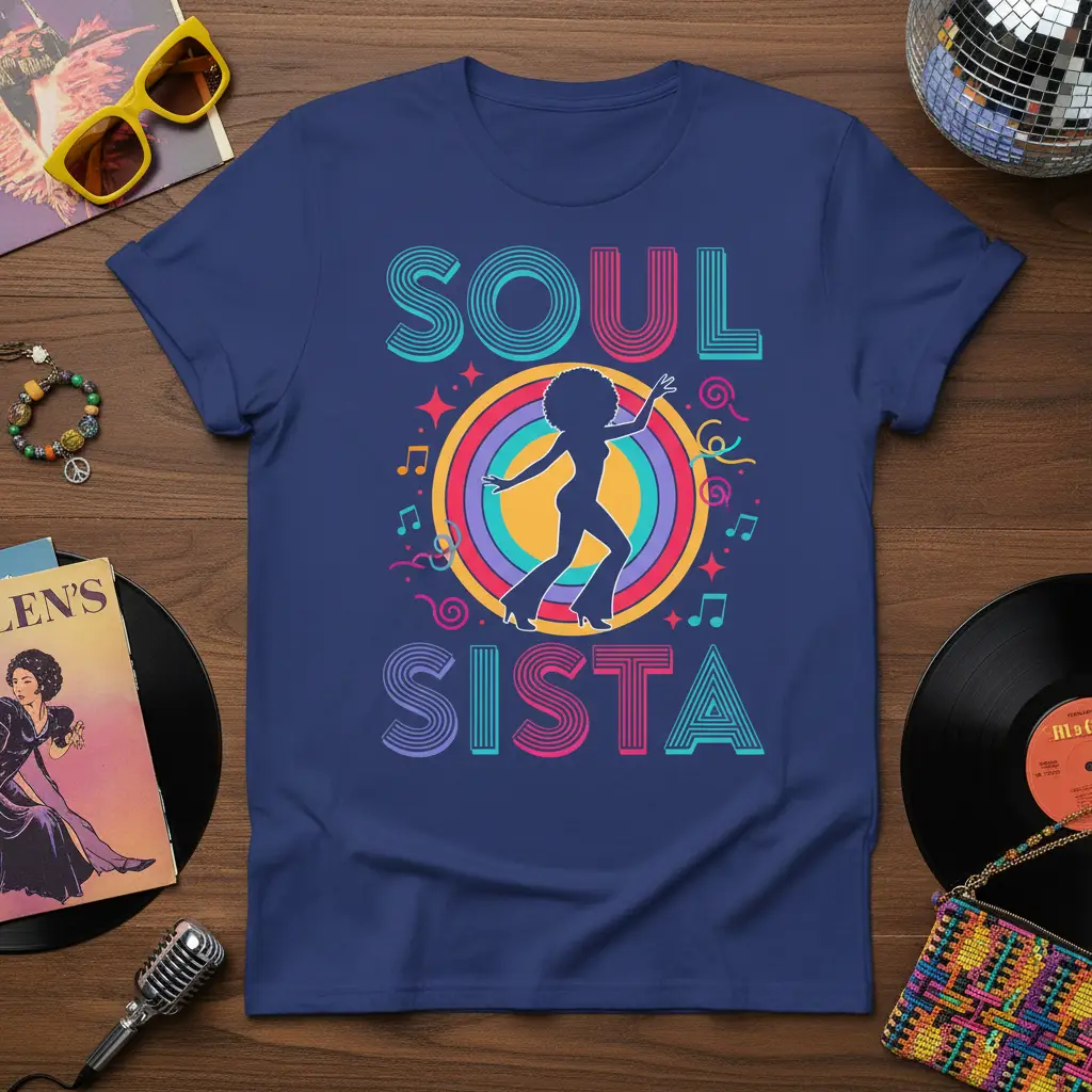 Soul Sista Disco Queen Retro Vibe T-Shirt
