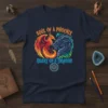 Soul of a Phoenix Heart of a Dragon t-shirt design with a red phoenix and blue dragon facing each other