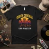 South Central Los Angeles t-shirt with retro sunset, classic car, and palm trees design