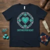 Navy t-shirt with a circular Southwestern design featuring a turquoise heart, feathers, and arrows, text reads SOUTHWESTERN HEART
