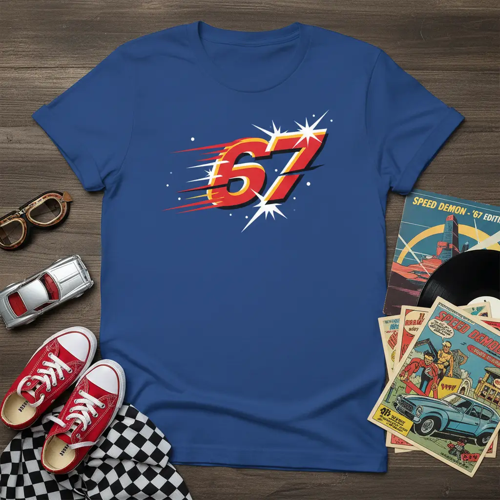 Speed Demon 67 T-Shirt Retro Racing Gift for Car Enthusiasts