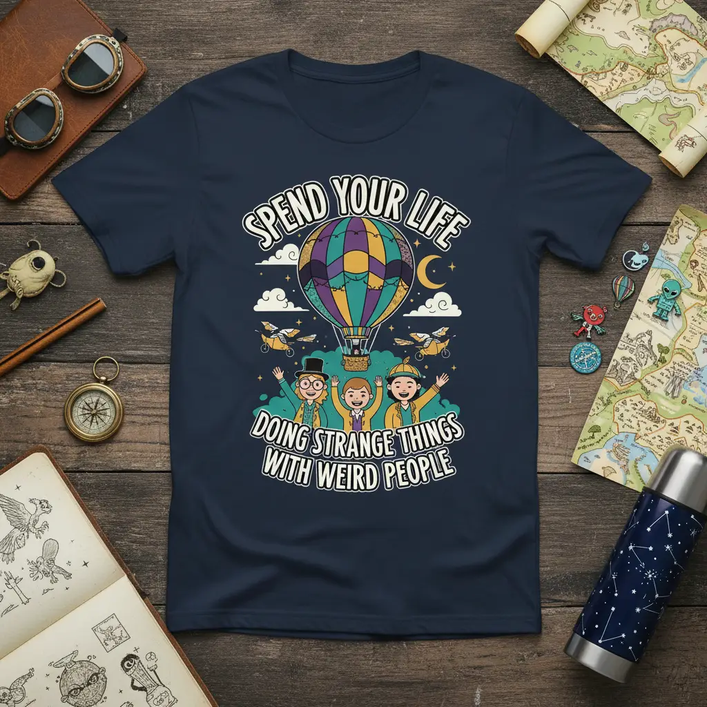 Spend Your Life Doing Strange Things T-Shirt Quirky Adventure Gift