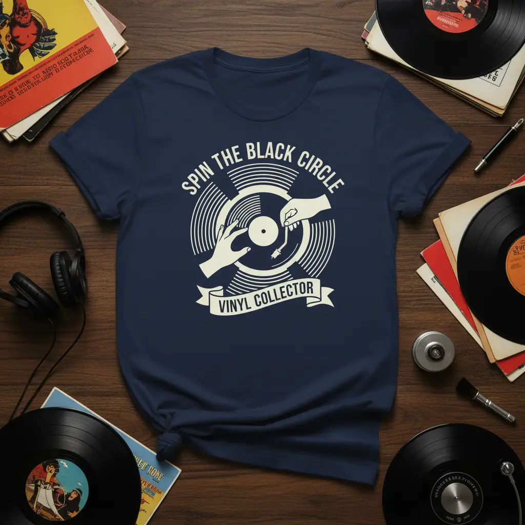 Spin the Black Circle Vinyl Collector T-Shirt Retro Music Lover Gift