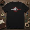 Black t-shirt with white and red "SPIRANCA PEJA PEJA" text and a nautical anchor graphic