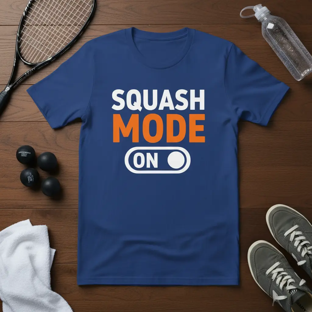 Squash Mode on T-Shirt for Athletes and Racquet Sport Lovers