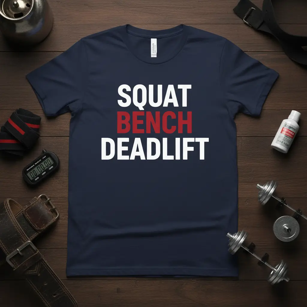 Squat Bench Deadlift Powerlifting Gym T-Shirt