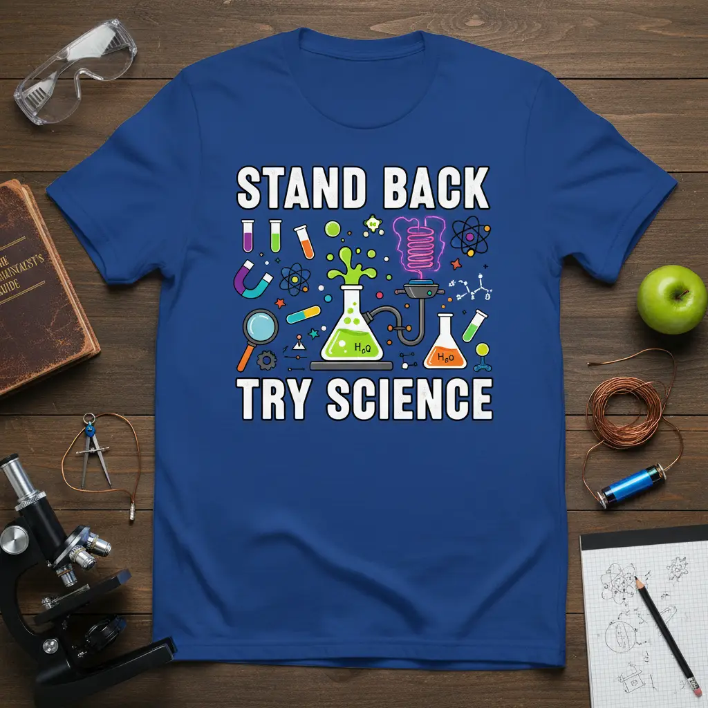Stand Back Try Science T-Shirt Funny Science Lover Gift