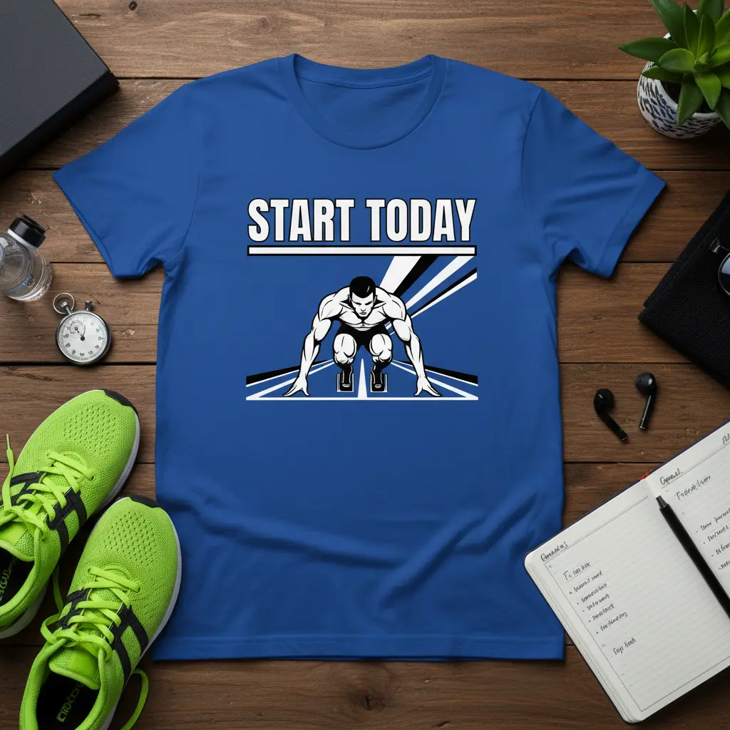 Start Today Motivational Fitness T-Shirt for Athletes