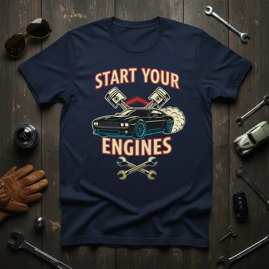 Start Your Engines Car Mechanic T-Shirt Gift for Car Lovers