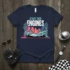 Start Your Engines T-Shirt with retro F1 race car, palm trees, and city skyline design
