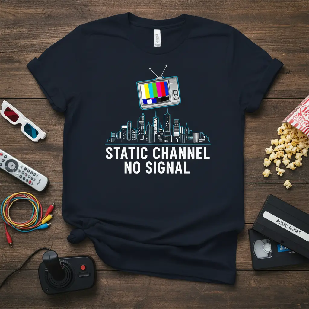 Static Channel No Signal Retro Tv T-Shirt for Tech Lovers