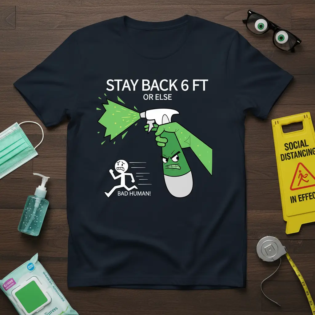 Stay Back 6 Ft or Else Bad Human T-Shirt Funny Pandemic