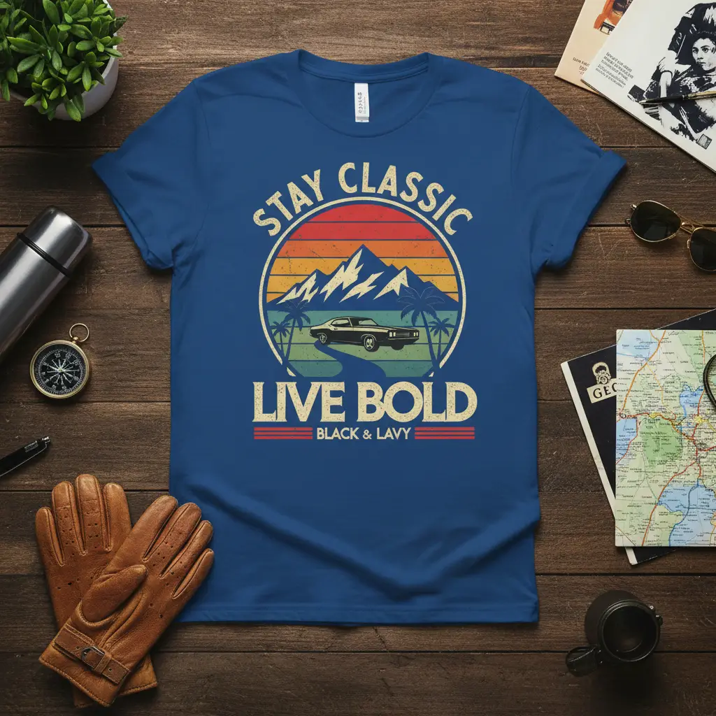 Stay Classic Live Bold Vintage Car T-Shirt Retro Gift